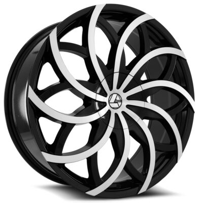 AZAC504 - 5x114.3/5x120, Gloss Black & Machined, 35, 20, 5, 8.5
