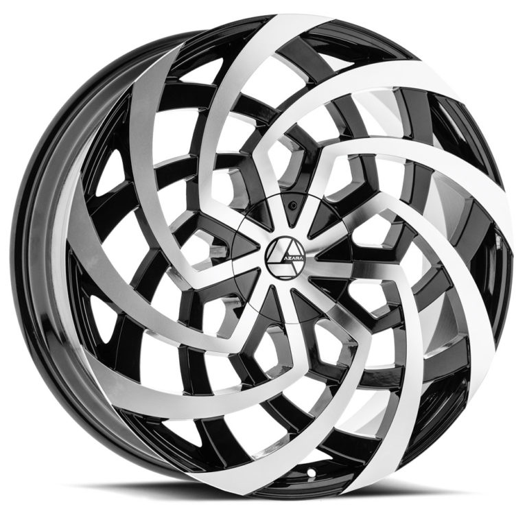 AZA-521 - 5x100/5x114.3, Gloss Black & Machined, 35, 20, 5, 8.5