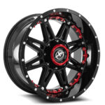 XF-217 - 6x135/6x139.7, Gloss Black + Red Inserts, 12, 20, 6, 9