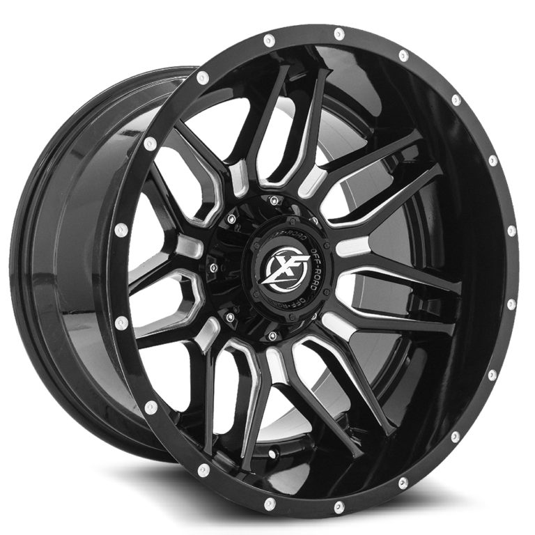 XF-222 - 5x127/5x139.7, Gloss Black & Milled, -76, 26, 5, 14