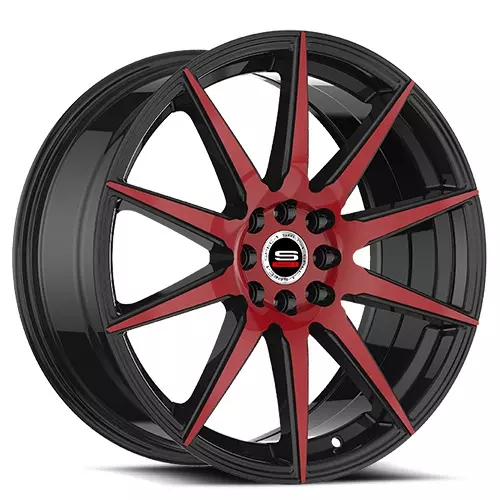 SP-51 18x8 5x112 5x114.3 +38 Cb 73.1 Gloss Black & Red Machined 