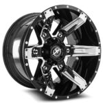XF-214 - 8x165.1/8x170, Gloss Black + Chrome Inserts, 12, 20, 8, 9