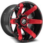 XF-214 - 6x135/6x139.7, Gloss Black + Red Inserts, 12, 20, 6, 9