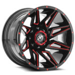 XF-218 - 5x127/5x139.7, Gloss Black & Red Milled, -44, 20, 5, 12