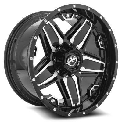 XF-223 - 5x127/5x139.7, Gloss Black & Machined, -12, 20, 5, 10