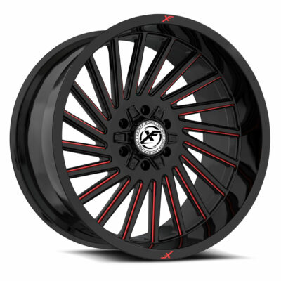 XF-239 - 8x165.1/8x170, Gloss Black & Red Milled, -76, 26, 8, 14