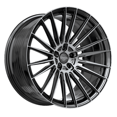 AV-54 Milan 24x10 Blank +20 Cb 66.56 Gloss Black & Brushed Double Dark Tint