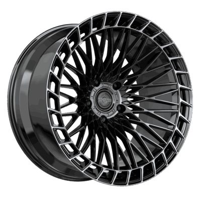 AVX-102 Monaco 21x9 Blank +15 Cb 57.1 Gloss Black Center & Diamond Cut Ring With Dark Tint