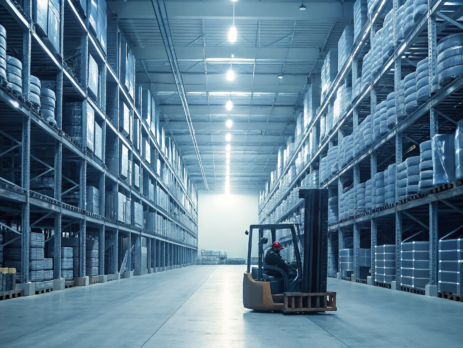 Warehouse shelves stacked with wheels for dealers looking to buy in bulk.